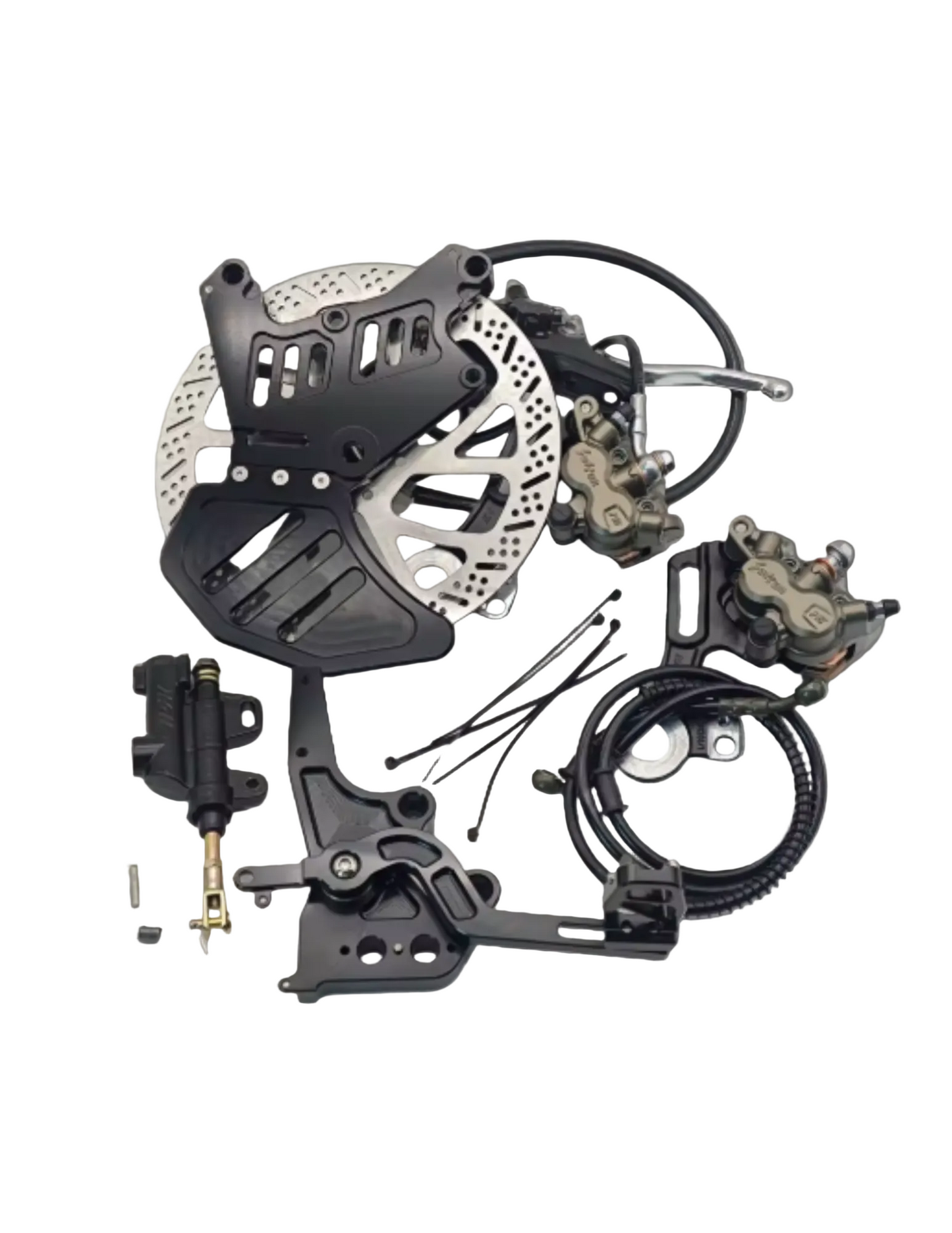 Ultra Bee Original 240mm Dual-Caliper Bracket Foot Brake Kit Rear Disc Brake Protection for LBX And E Ride Pro